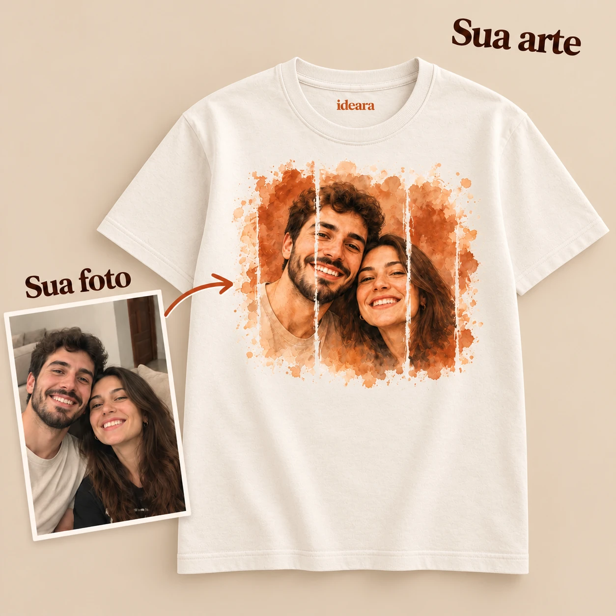 Exemplo ilustrativo: Cinema a Dois — Camiseta Personalizada